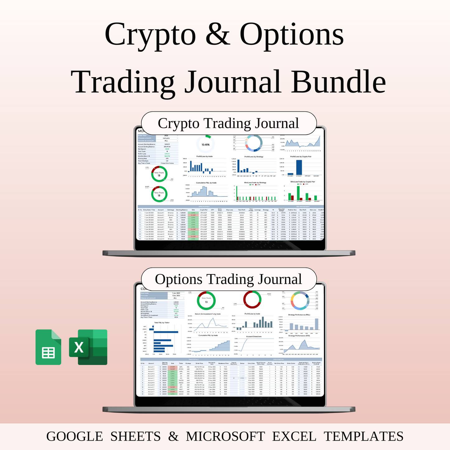 Crypto & Options Trading Bundle – Google Sheets & Excel Keyzai