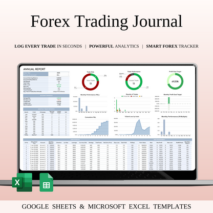 Forex Trading Journal Template for Google Sheets & Excel Keyzai