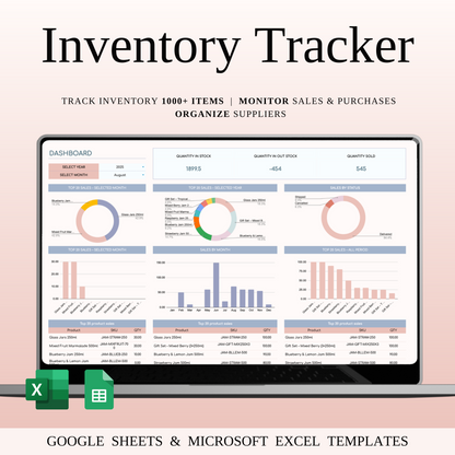 Inventory Tracker Spreadsheet Template for Google Sheets & Excel Keyzai