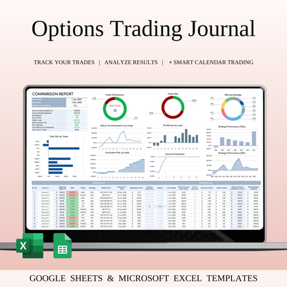 Options Trading Journal Template for Google Sheets and Excel Keyzai