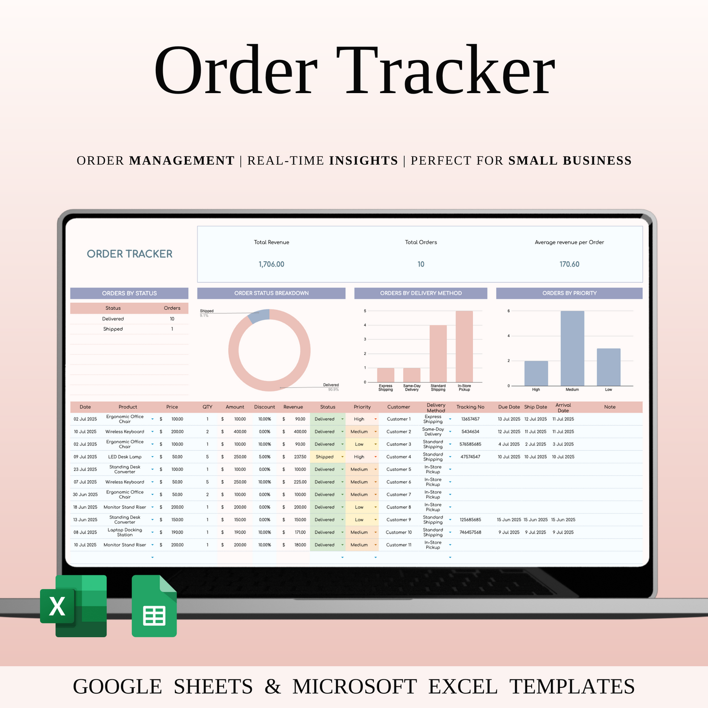 Order Tracker Spreadsheet Template Keyzai
