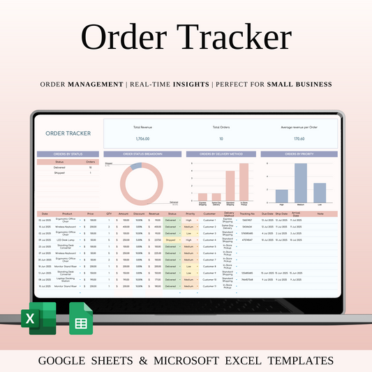 Order Tracker Spreadsheet Template