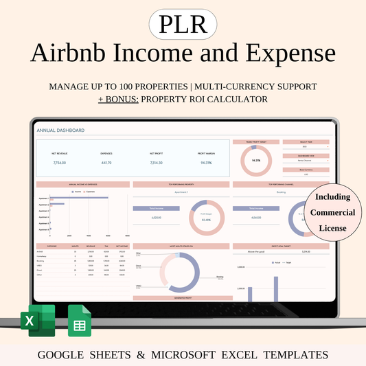 PLR - Airbnb Income and Expense Spreadsheet