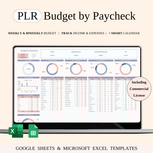 PLR - Budget by Paycheck Spreadsheet Template Keyzai