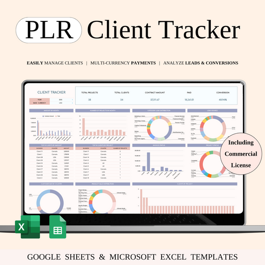 PLR - Client Tracker Spreadsheet Template Keyzai