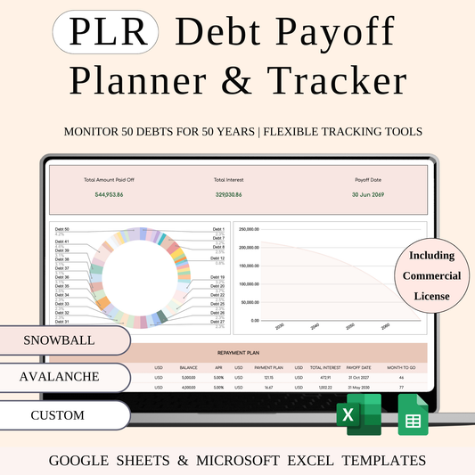 PLR - Debt Payoff Planner & Tracker (Elegant Theme) Keyzai