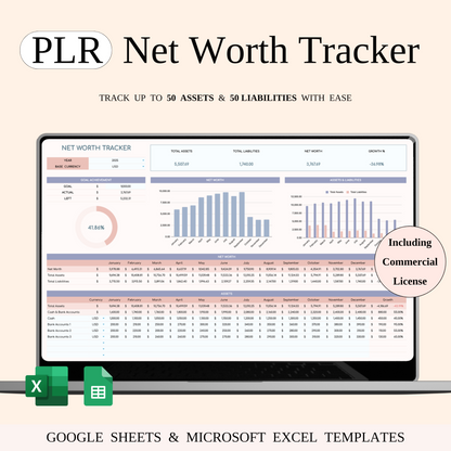 PLR - Net Worth Tracker Spreadsheet Keyzai