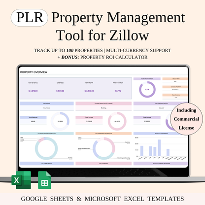 PLR - Property Management Tool for Zillow (Rainbow Theme) Keyzai