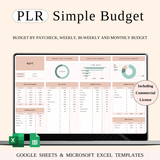 PLR - Easy Budget Planner (Elegant Theme) Keyzai