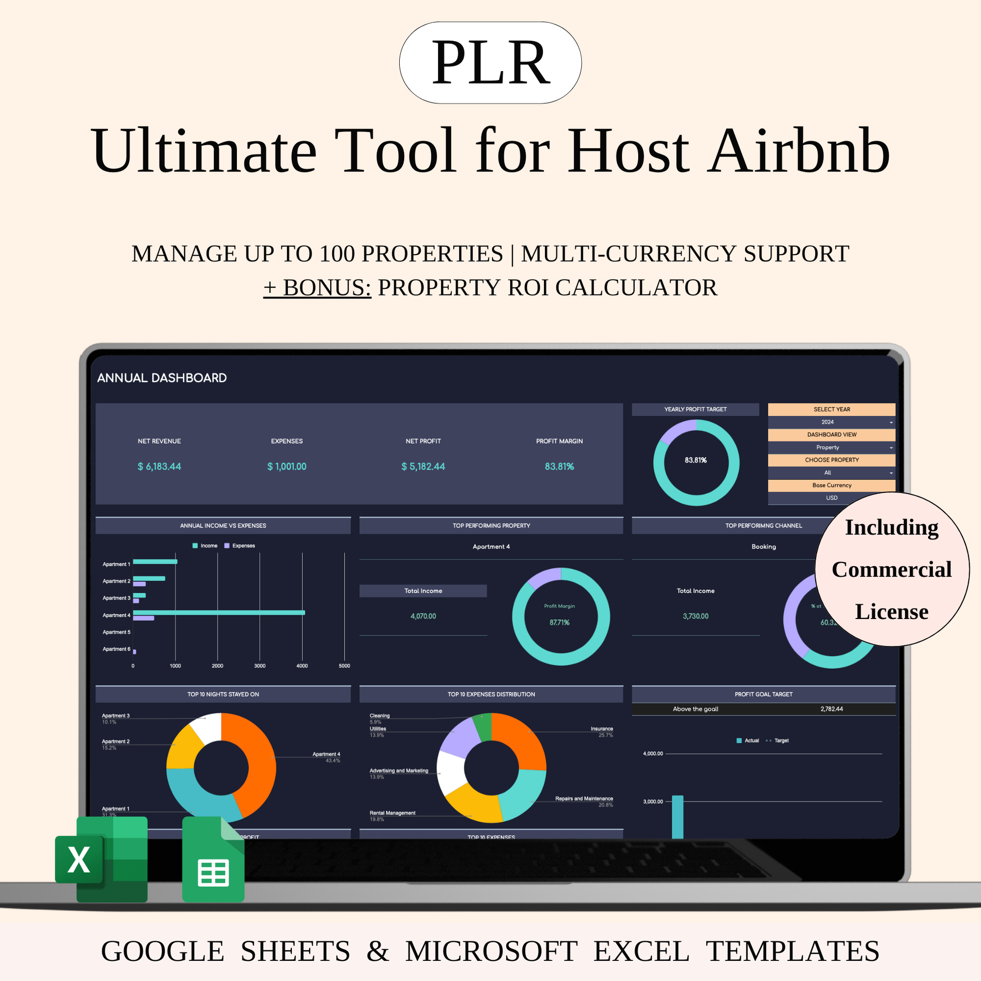 PLR - Ultimate Tool for Host Airbnb (Dark Theme) Keyzai