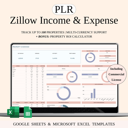 PLR - Zillow Income & Expense Spreadsheet Keyzai