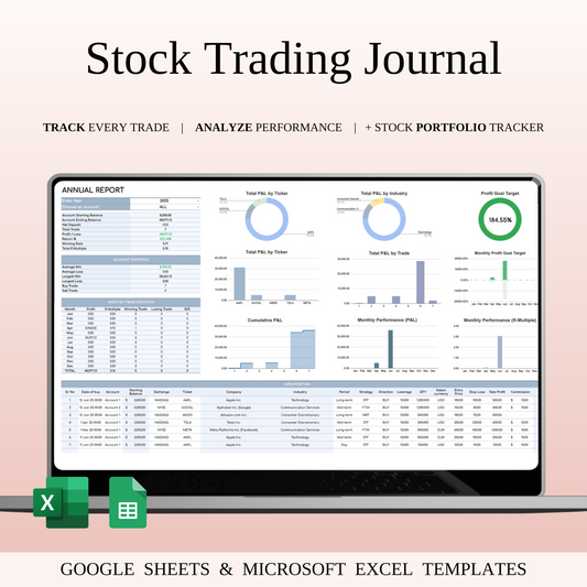 Stock Trading Journal Template for Google Sheets & Excel Keyzai